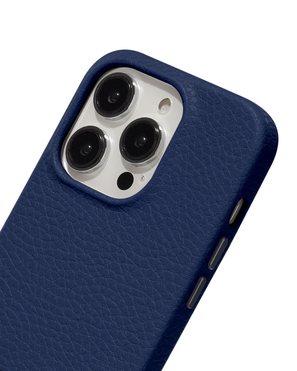 LEATHER MAGSAFE CASE - NAVY
