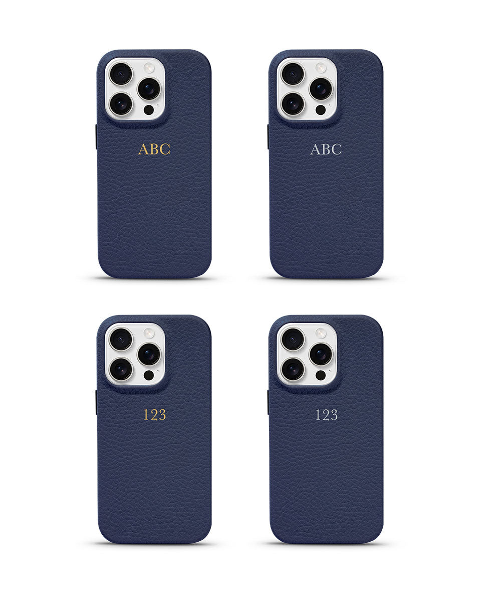 LEATHER MAGSAFE CASE - NAVY