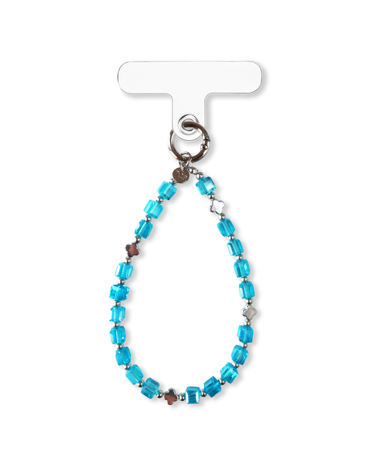 BEADED PHONE STRAP - AQUA MIST