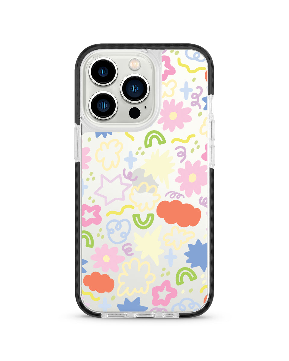 X-TECH BUMPER CASE - SCRIBBLE FLOWERS