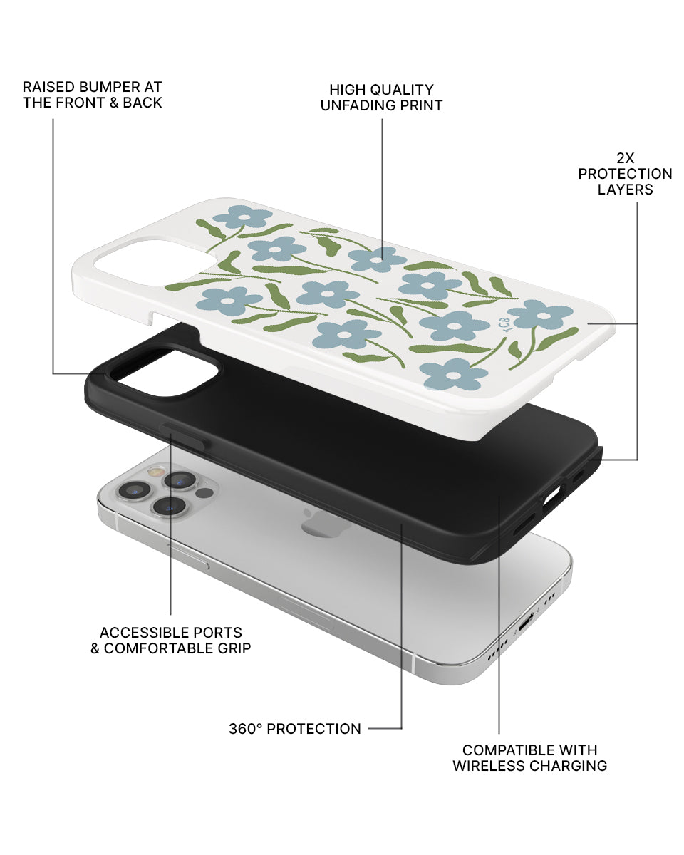 DOUBLE ARMOR CASE - BLUE FLEUR