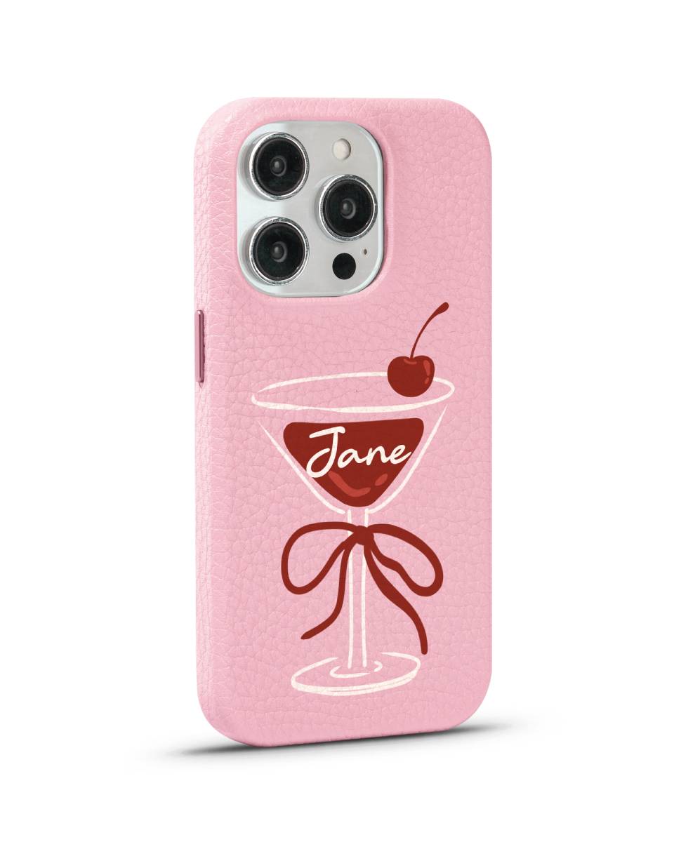 LEATHER MAGSAFE CASE - CHERRY COCKTAIL