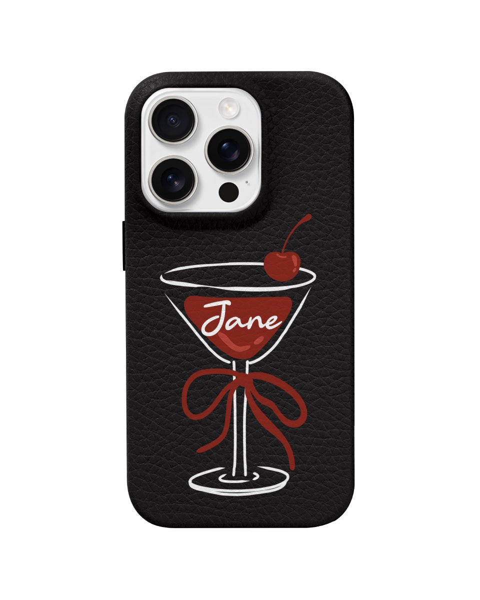 LEATHER MAGSAFE CASE - CHERRY COCKTAIL