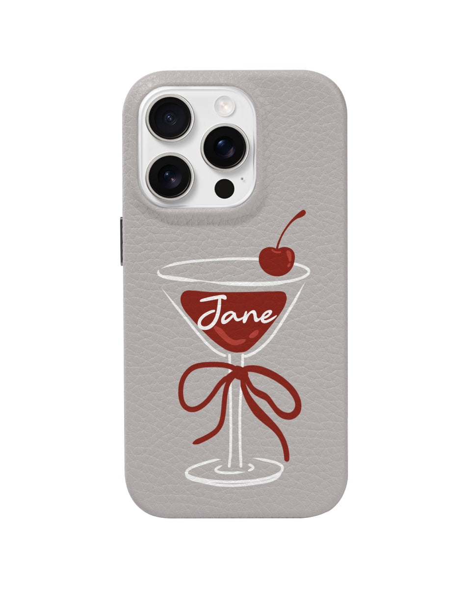 LEATHER MAGSAFE CASE - CHERRY COCKTAIL