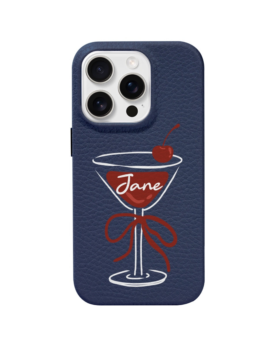 LEATHER MAGSAFE CASE - CHERRY COCKTAIL