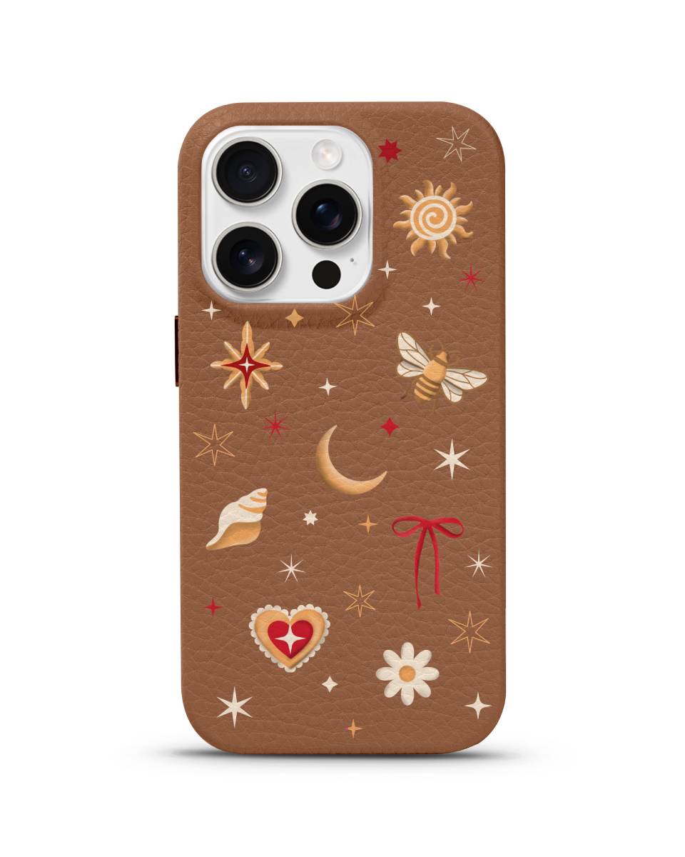 LEATHER MAGSAFE CASE - COSMIC CHARMS