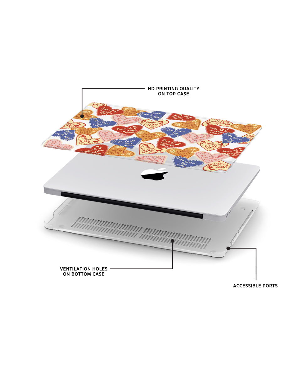 MACBOOK CASE - HEART PATCHES