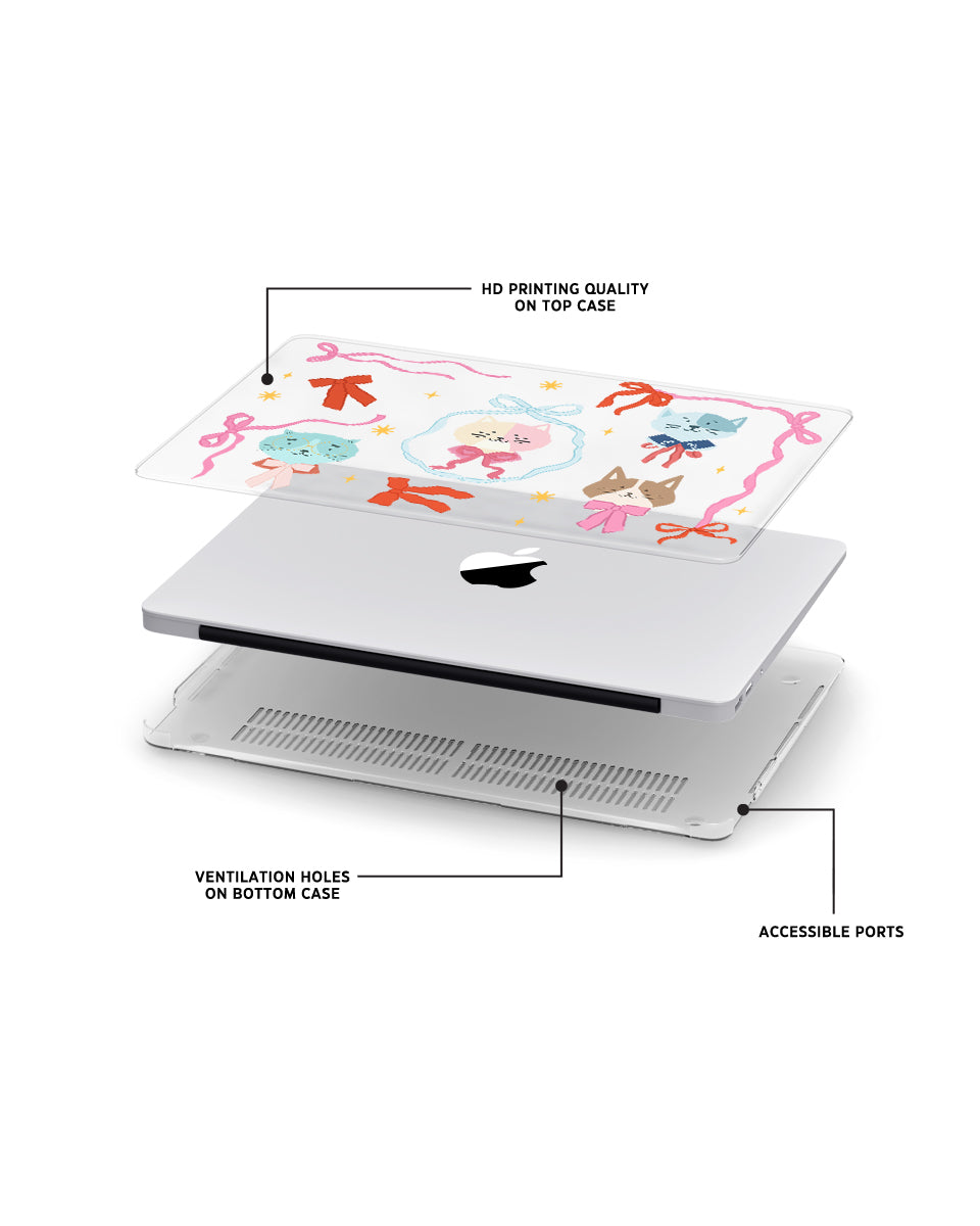 MACBOOK CASE - KITTY RIBBONS