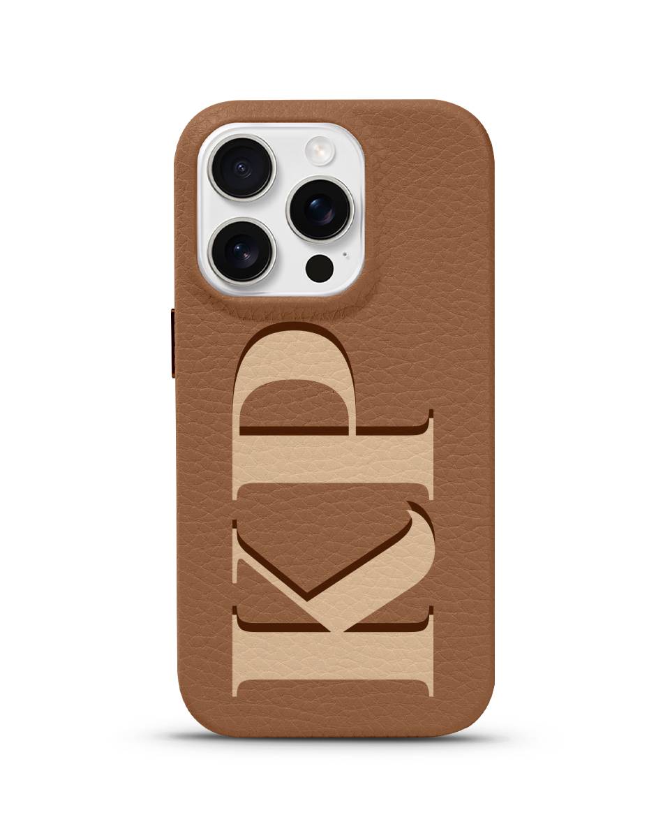 LEATHER MAGSAFE CASE - MONOGRAM MUSE
