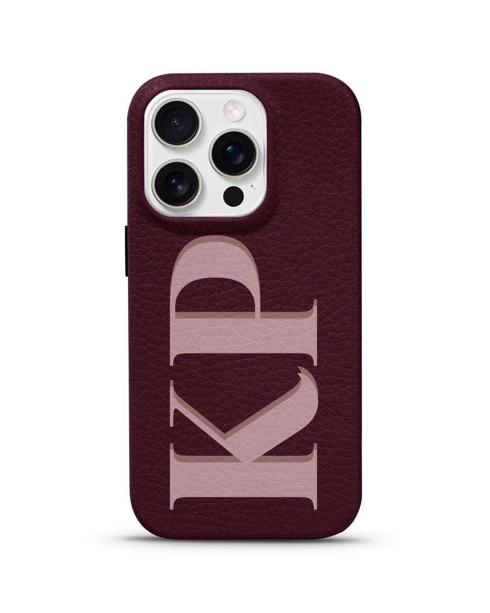 LEATHER MAGSAFE CASE - MONOGRAM MUSE