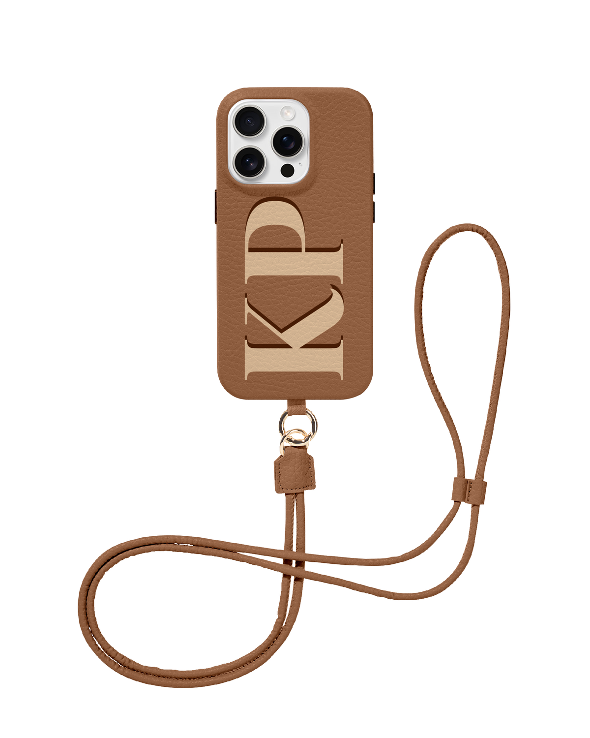 CROSSBODY LEATHER MAGSAFE CASE - MONOGRAM MUSE