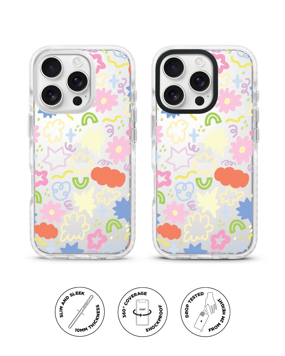 X-TECH BUMPER CASE - SCRIBBLE FLOWERS
