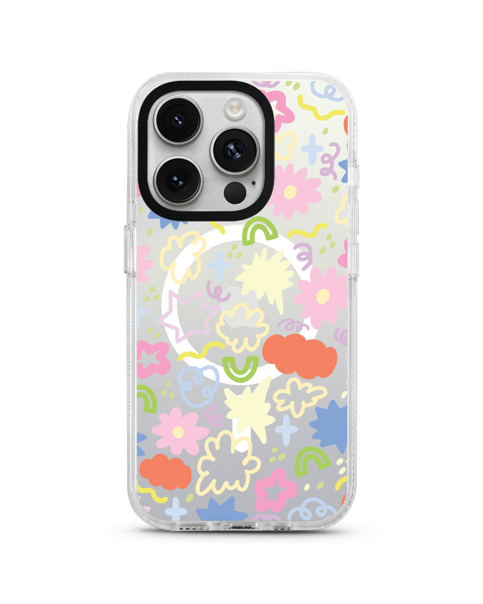 MAGSAFE CLOUD CASE - SCRIBBLE FLOWERS