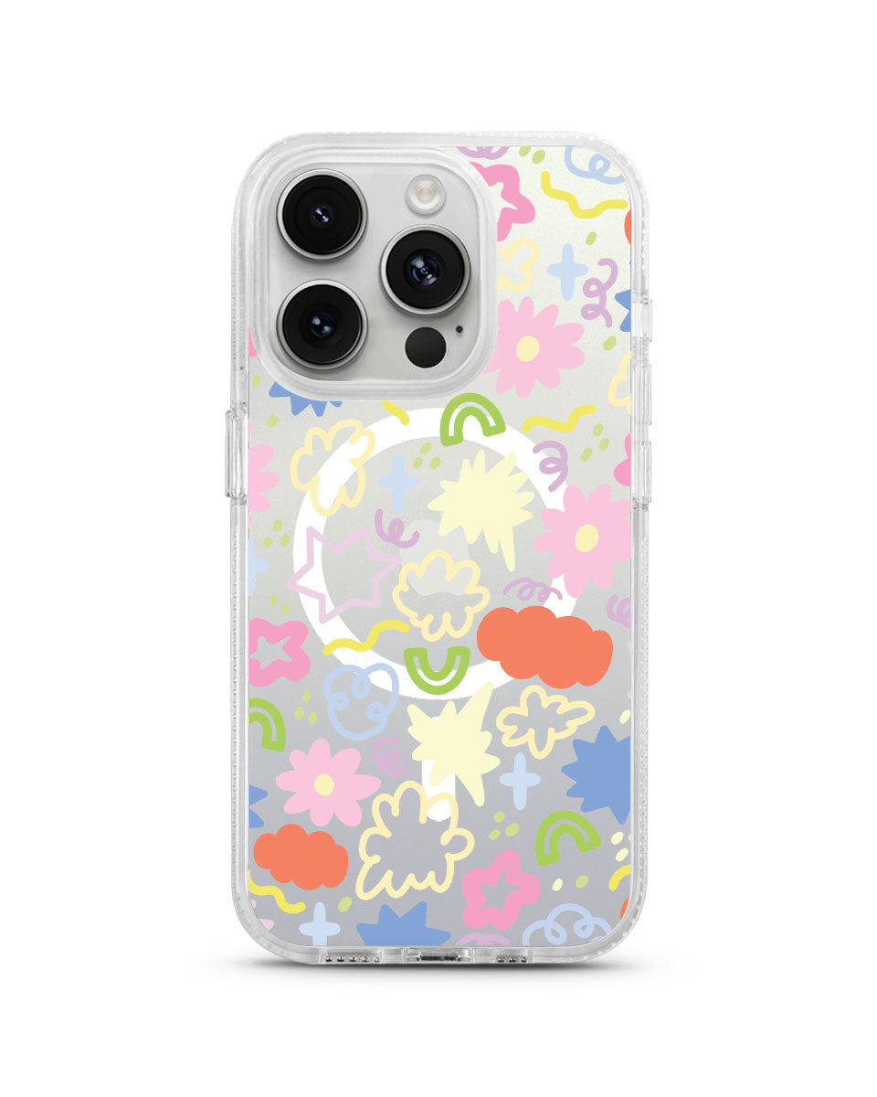MAGSAFE CLOUD CASE - SCRIBBLE FLOWERS