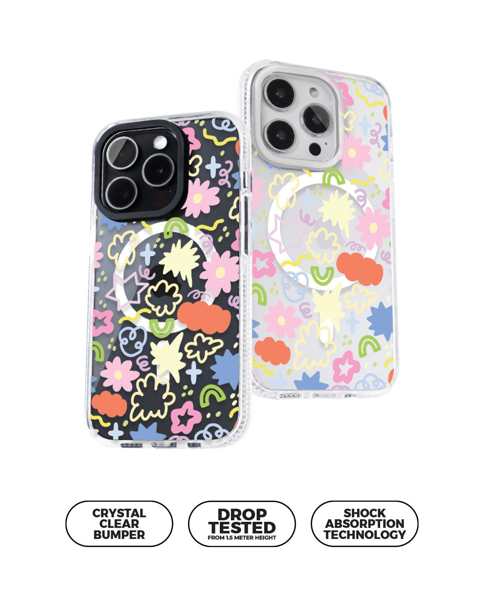 MAGSAFE CLOUD CASE - SCRIBBLE FLOWERS