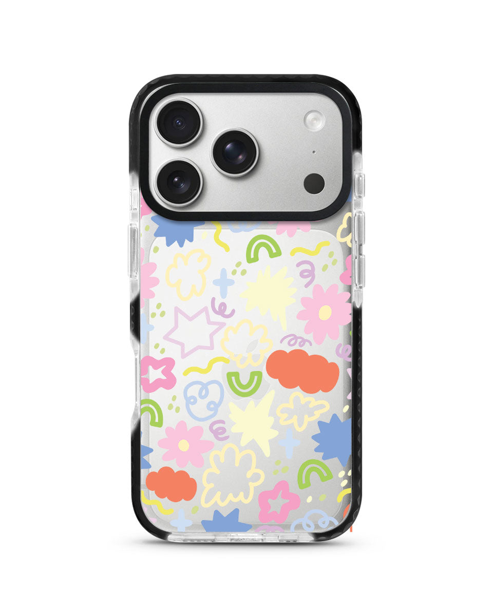 X-TECH BUMPER CASE - SCRIBBLE FLOWERS