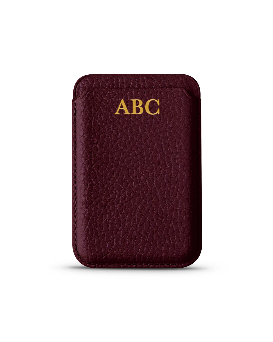 LEATHER MAGSAFE WALLET - MAROON