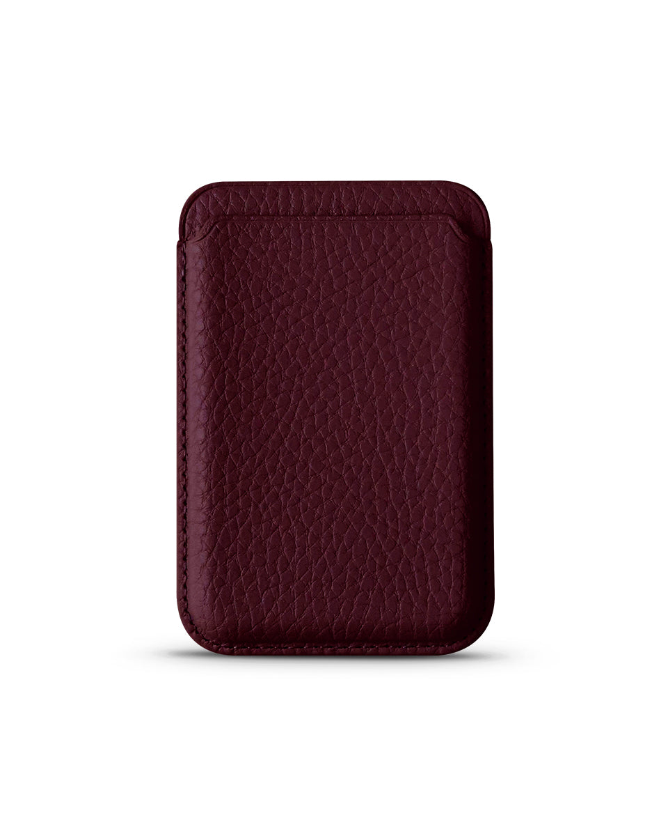 LEATHER MAGSAFE WALLET - MAROON