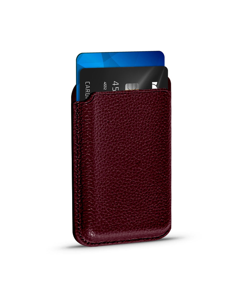 LEATHER MAGSAFE WALLET - MAROON