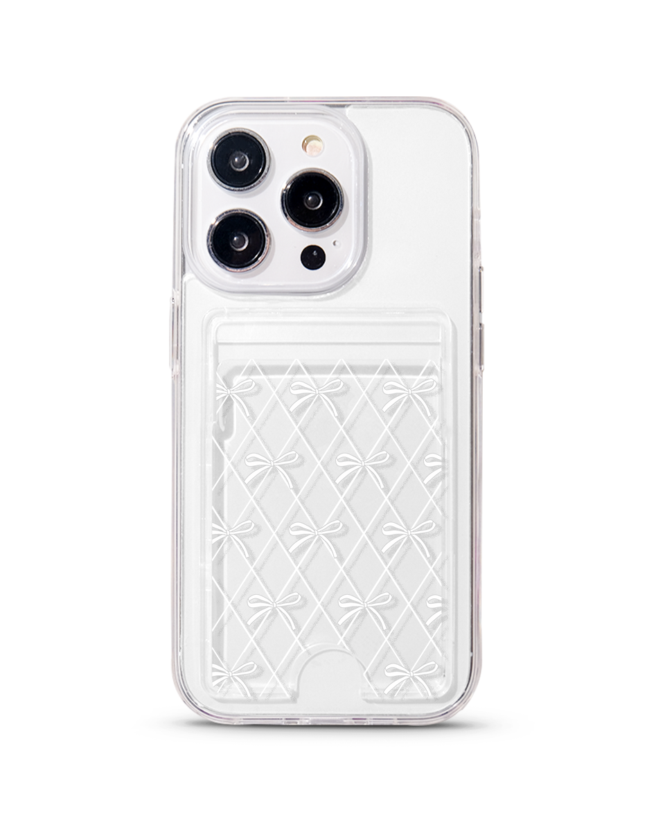 WALLET PHONE CASE - WHITE COQUETTE