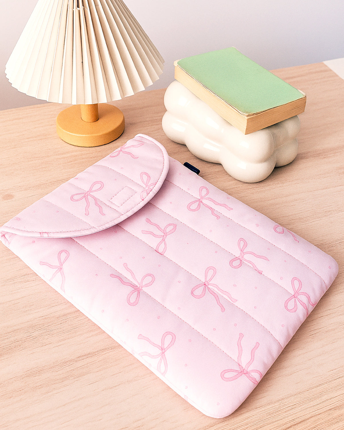 PUFFY LAPTOP SLEEVE - PINK RIBBON