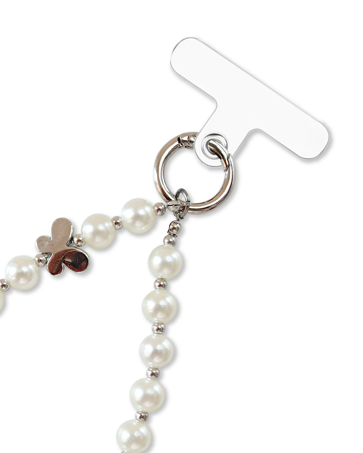BEADED PHONE STRAP - PEARL WHITE