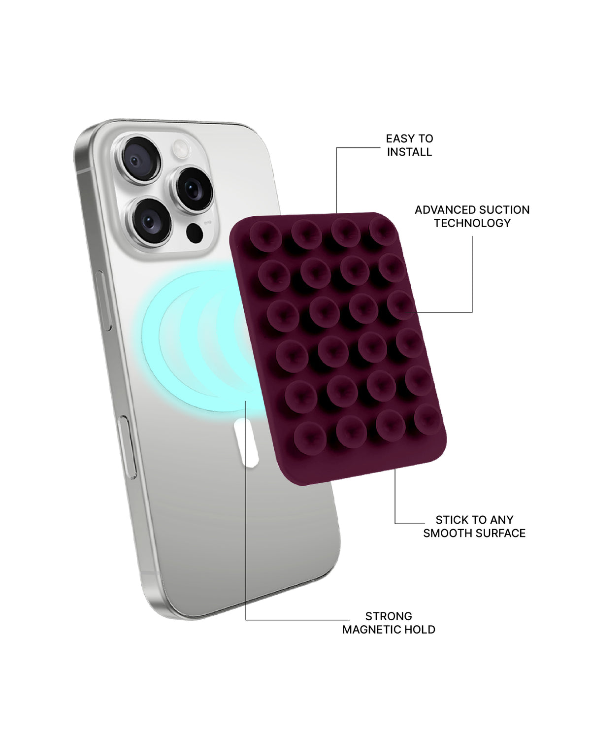 MAGSNAP SUCTION PAD - MAROON