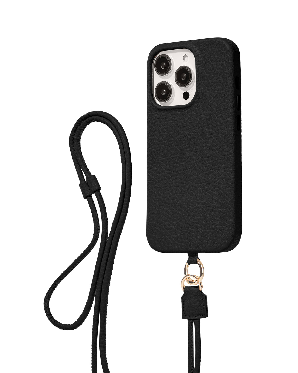 CROSSBODY LEATHER MAGSAFE CASE - BLACK
