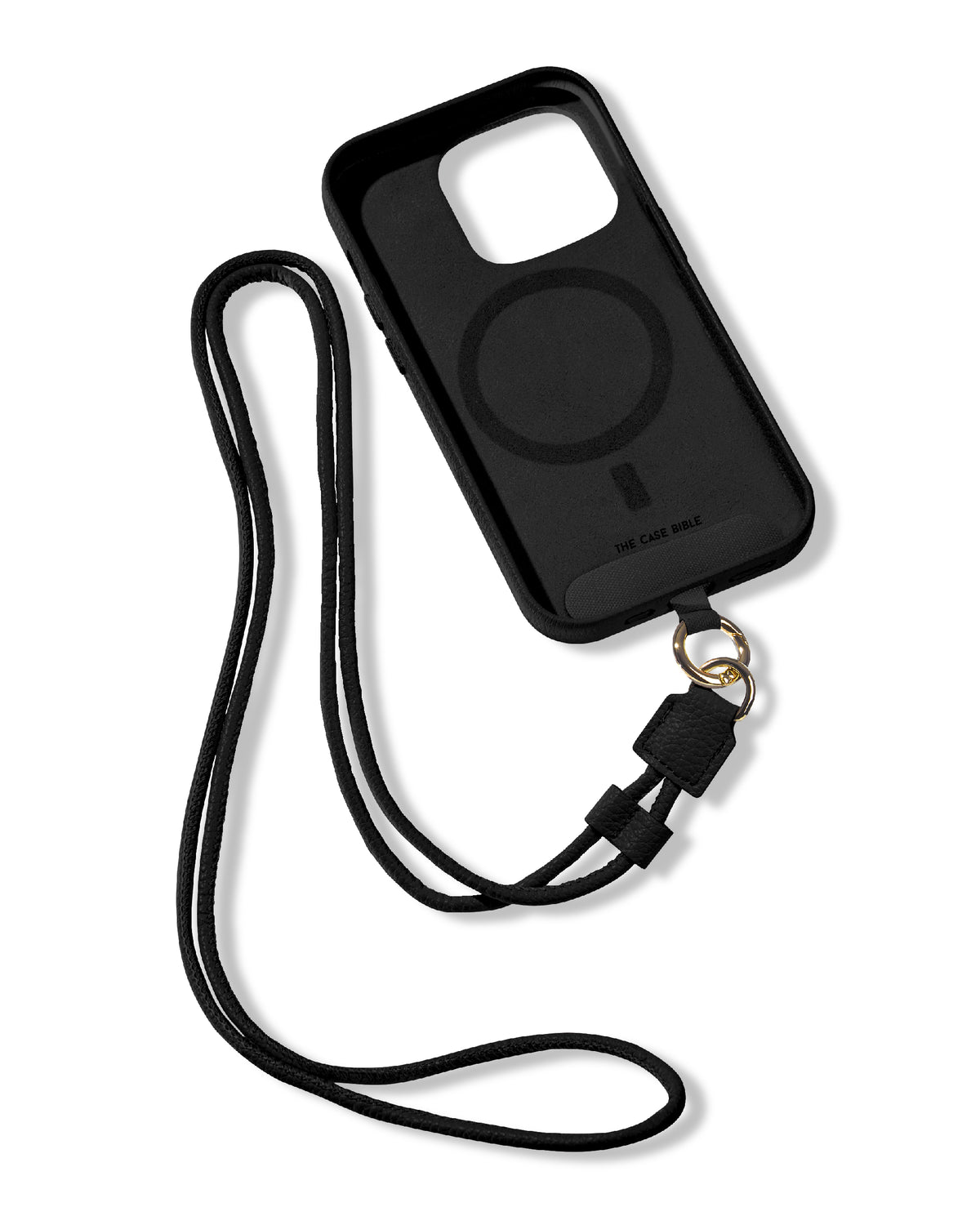 CROSSBODY LEATHER MAGSAFE CASE - BLACK