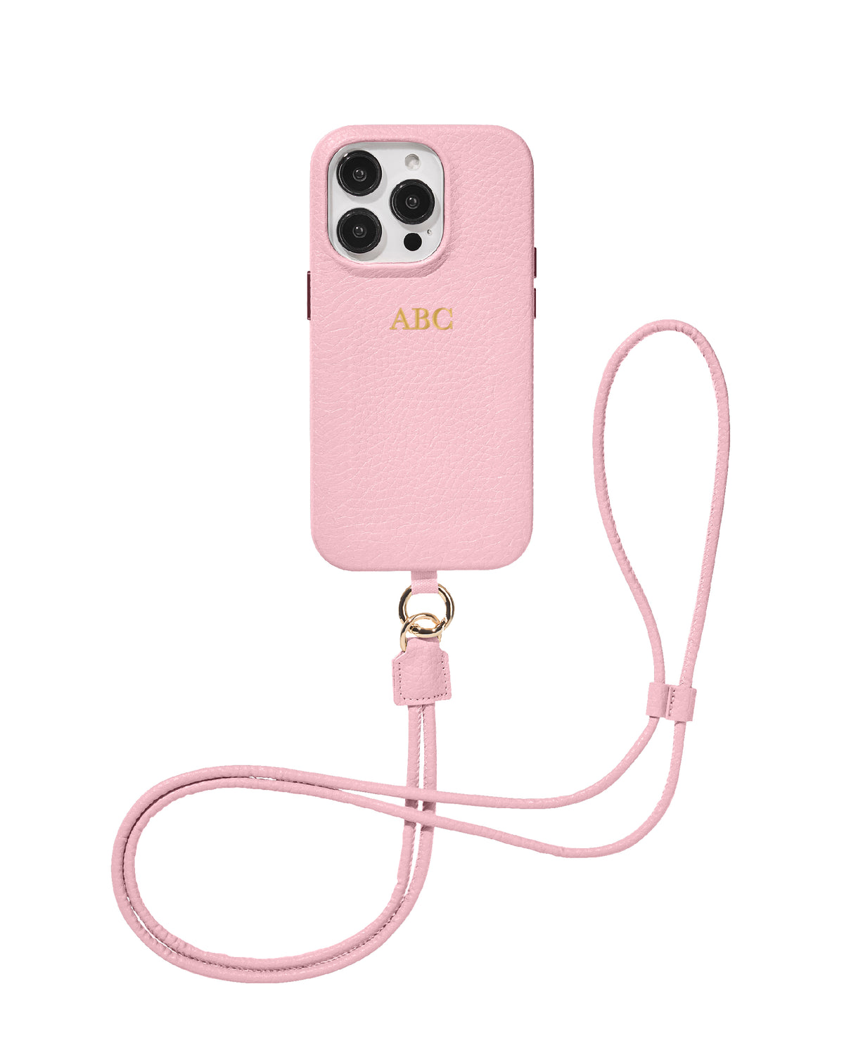 CROSSBODY LEATHER MAGSAFE CASE - PINK