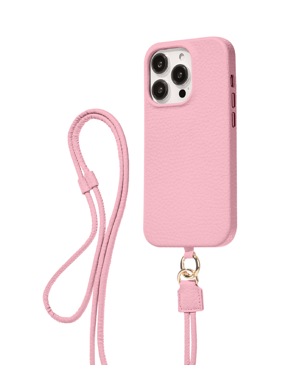 CROSSBODY LEATHER MAGSAFE CASE - PINK
