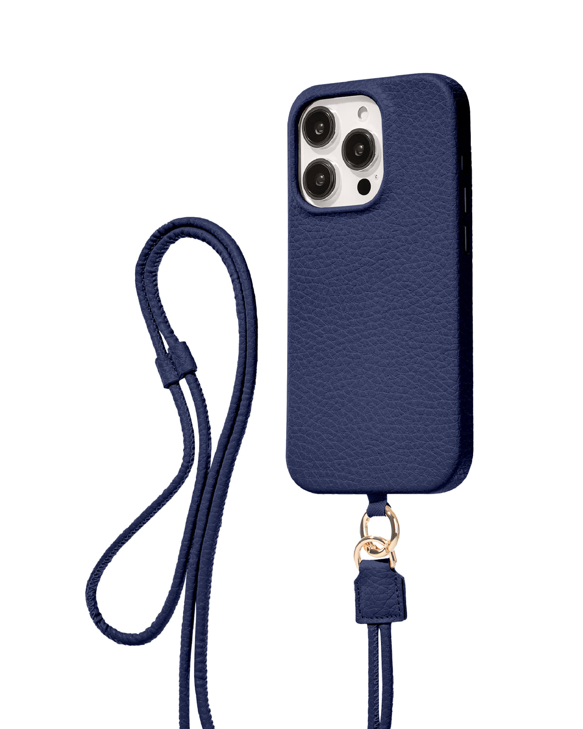 CROSSBODY LEATHER MAGSAFE CASE - NAVY