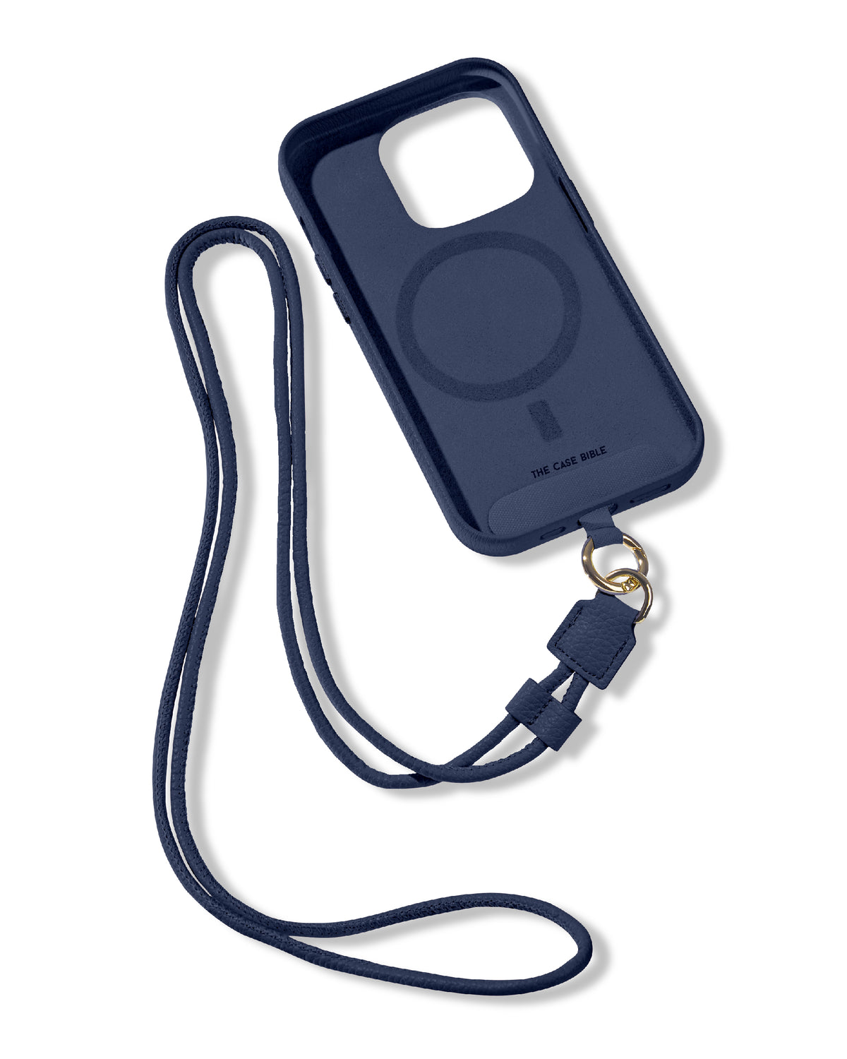 CROSSBODY LEATHER MAGSAFE CASE - NAVY