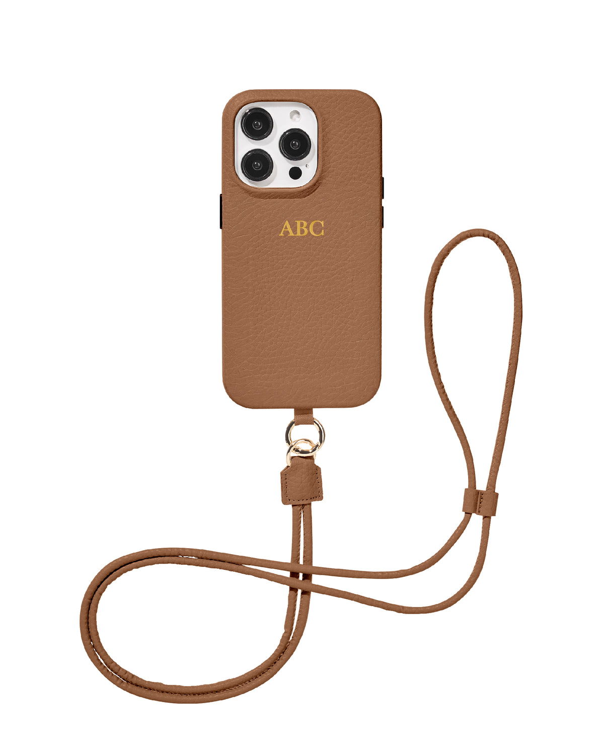 CROSSBODY LEATHER MAGSAFE CASE - BROWN
