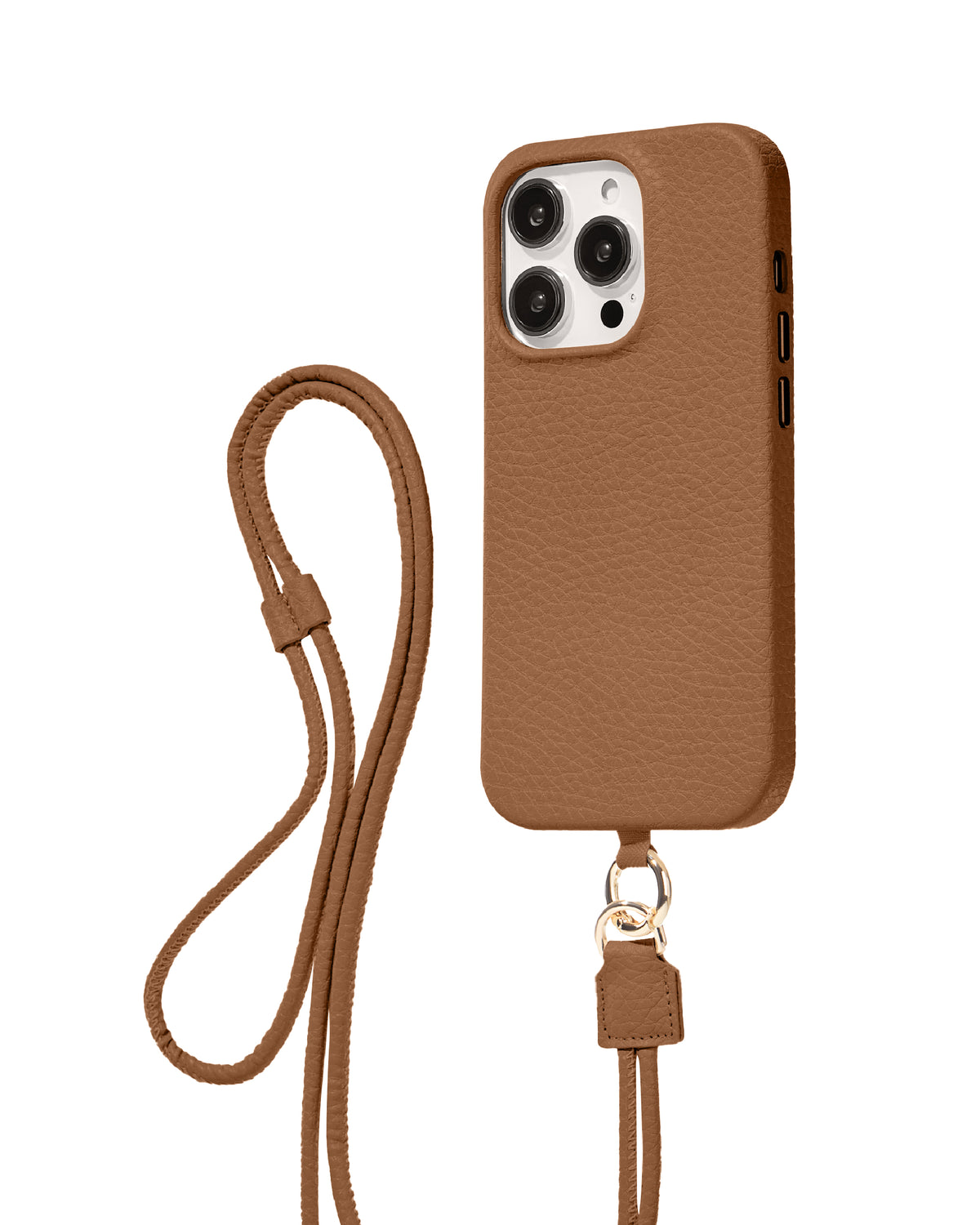 CROSSBODY LEATHER MAGSAFE CASE - BROWN