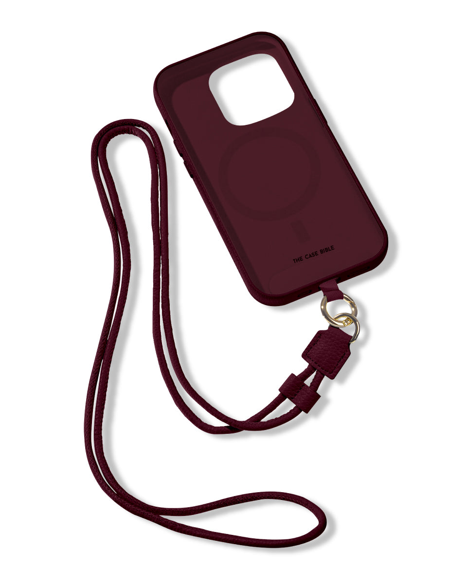 CROSSBODY LEATHER MAGSAFE CASE - MAROON