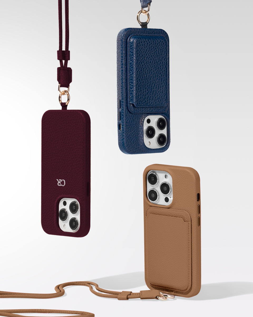 CROSSBODY LEATHER MAGSAFE CASE - MAROON