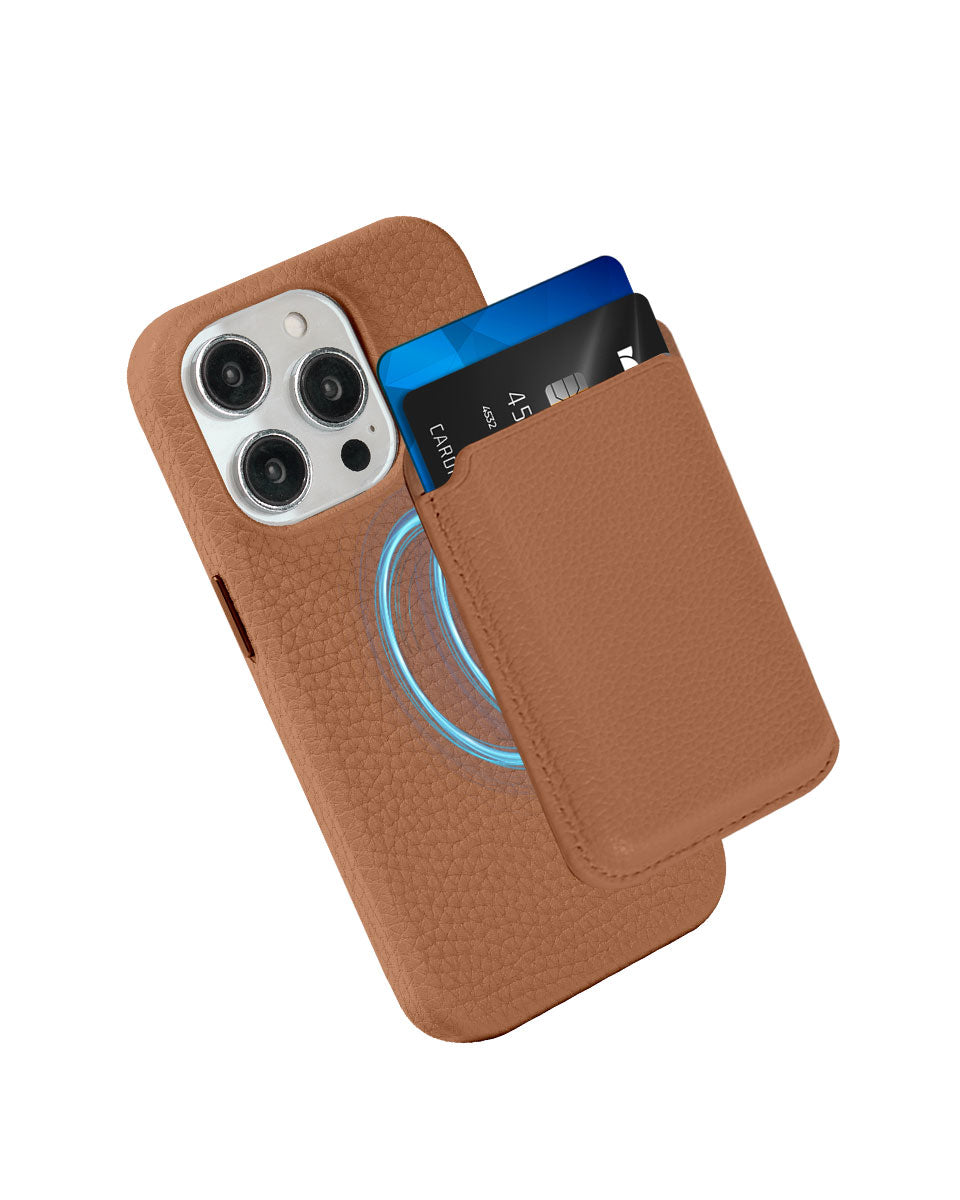 LEATHER MAGSAFE WALLET - BROWN