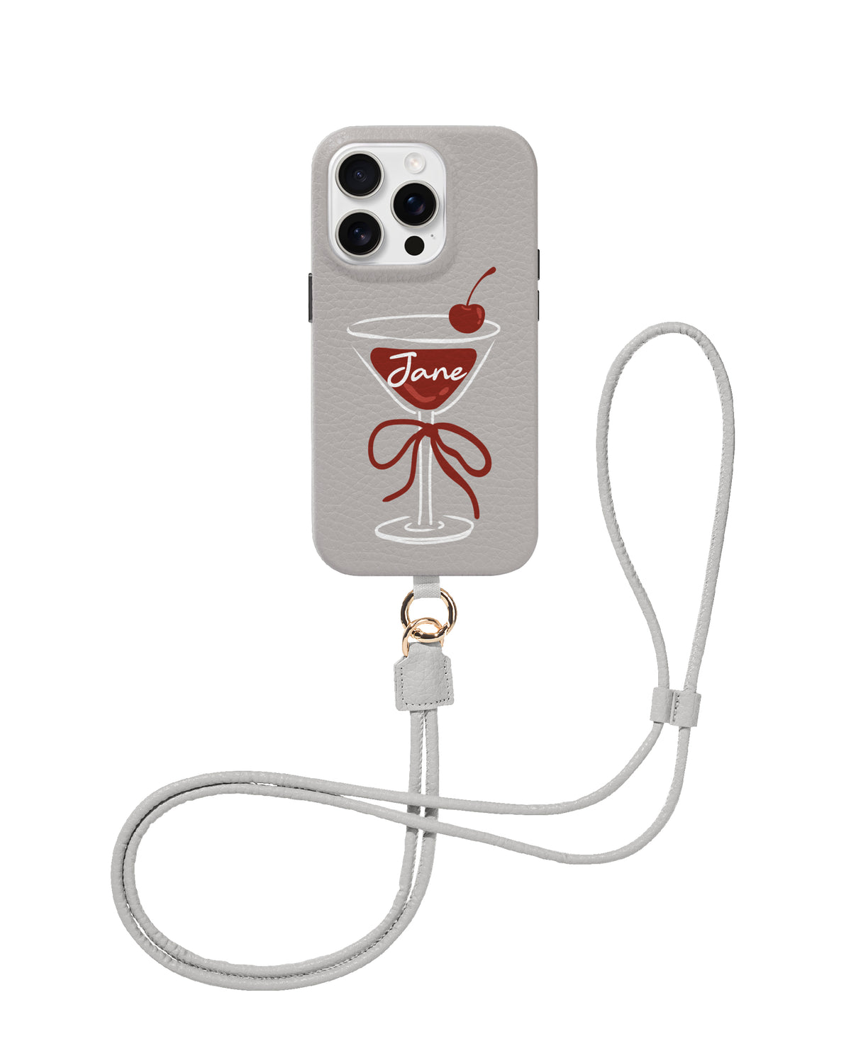 CROSSBODY LEATHER MAGSAFE CASE - CHERRY COCKTAIL