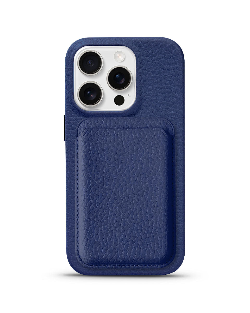LEATHER MAGSAFE WALLET - NAVY