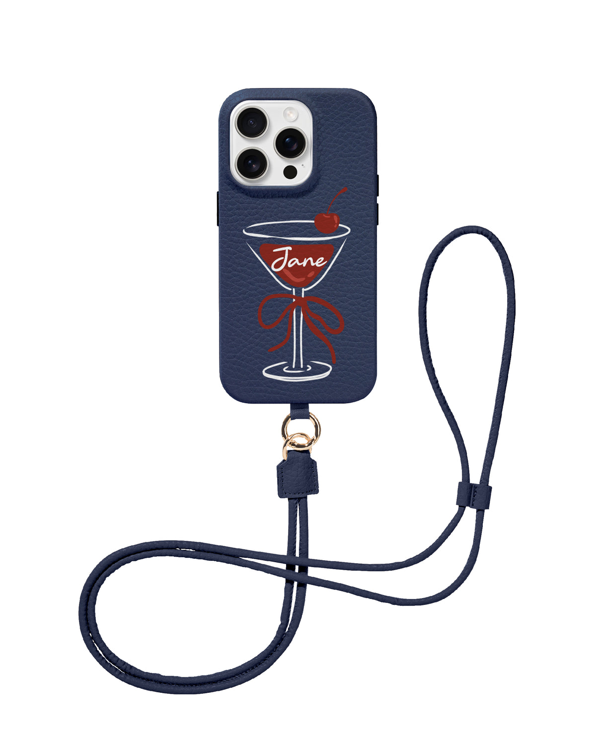 CROSSBODY LEATHER MAGSAFE CASE - CHERRY COCKTAIL