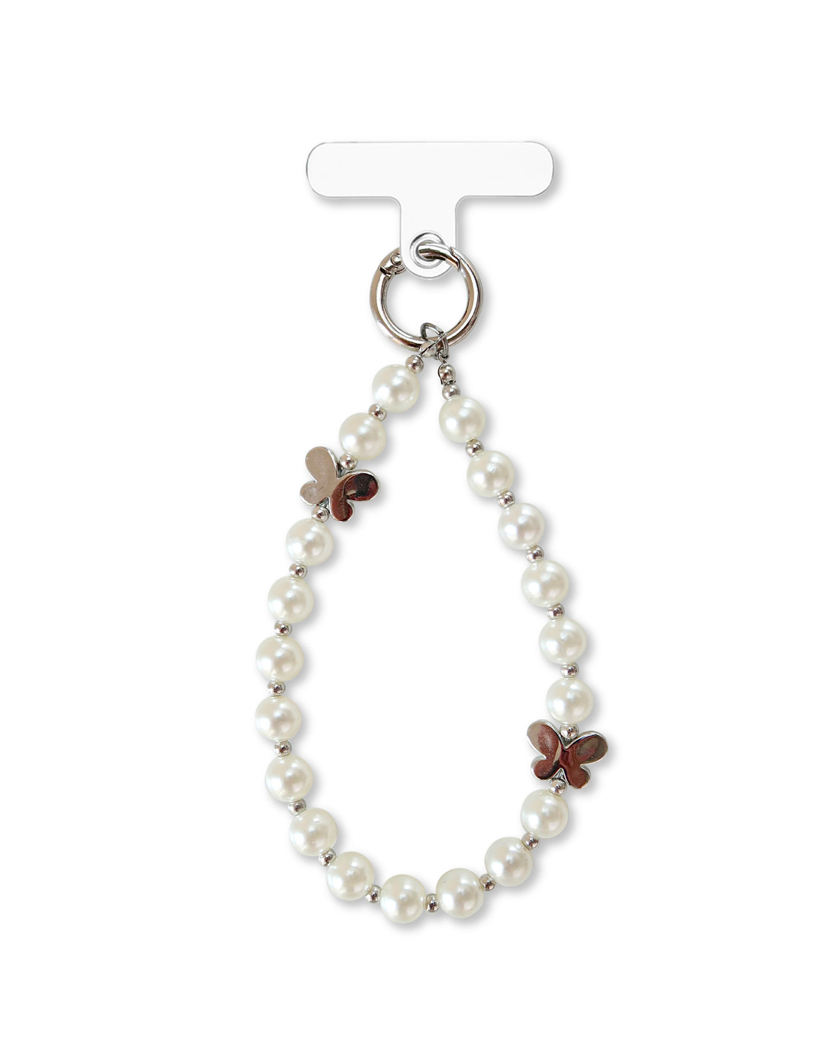 BEADED PHONE STRAP - PEARL WHITE