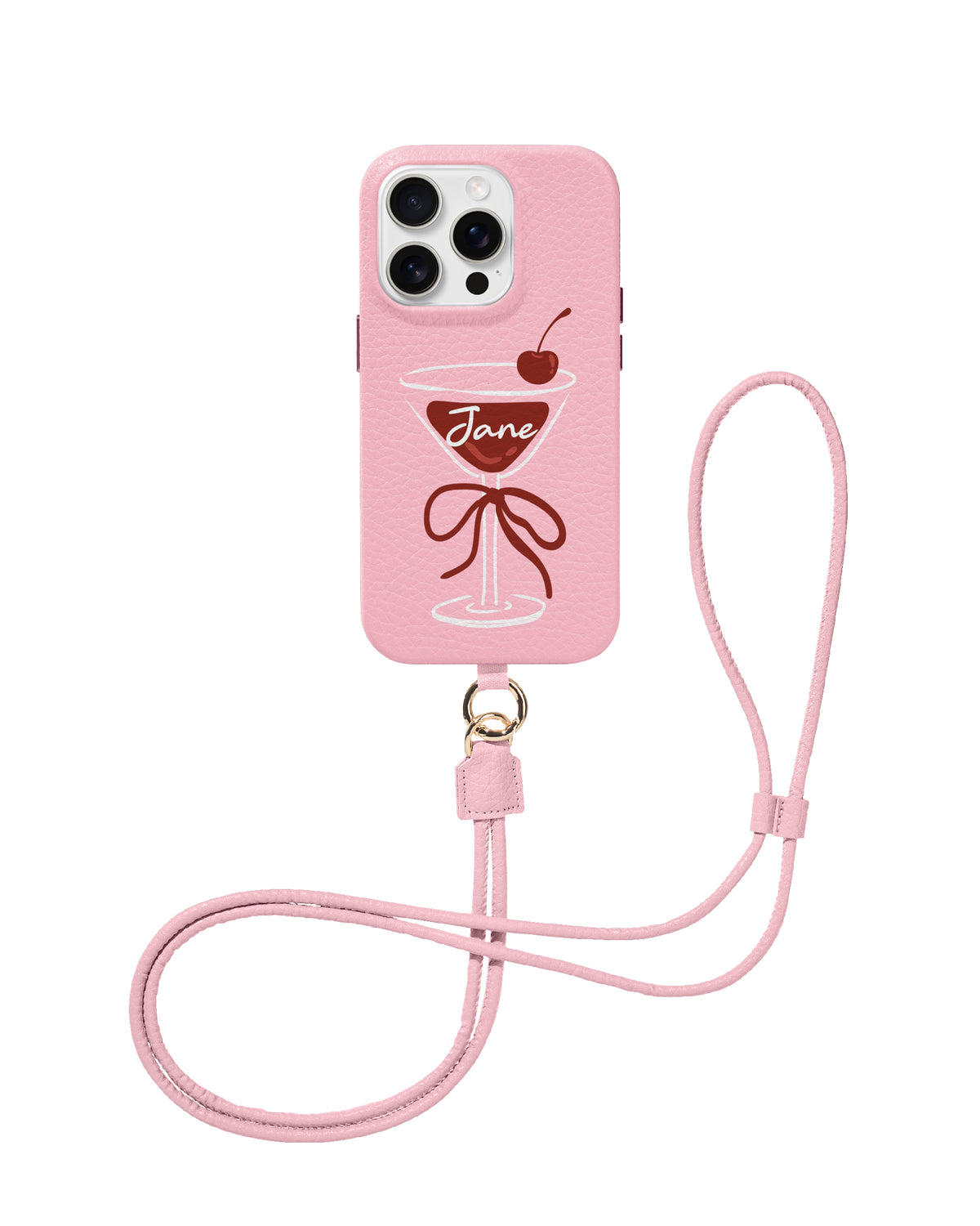 CROSSBODY LEATHER MAGSAFE CASE - CHERRY COCKTAIL