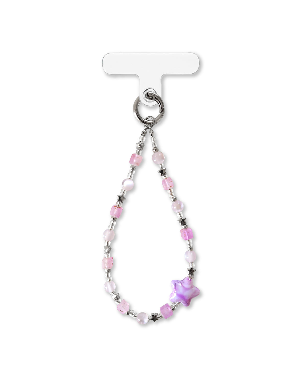 BEADED PHONE STRAP - PURPLE STAR