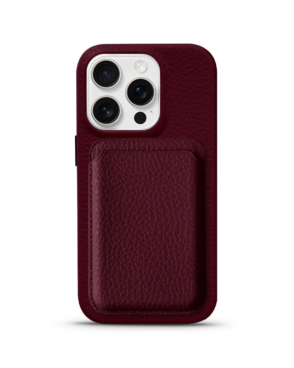 LEATHER MAGSAFE WALLET - MAROON