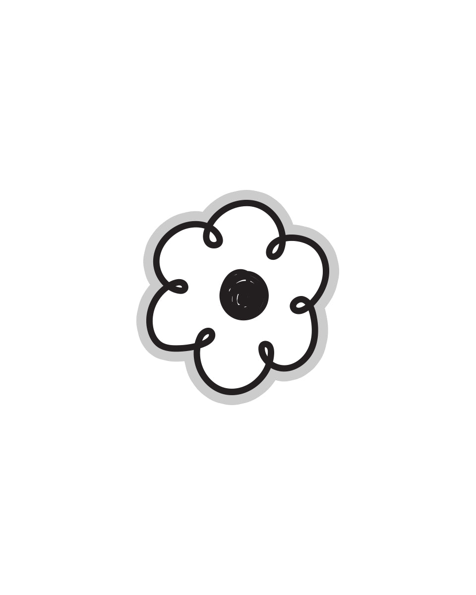 POPSTAND - FLOWER DOODLE (WHITE)