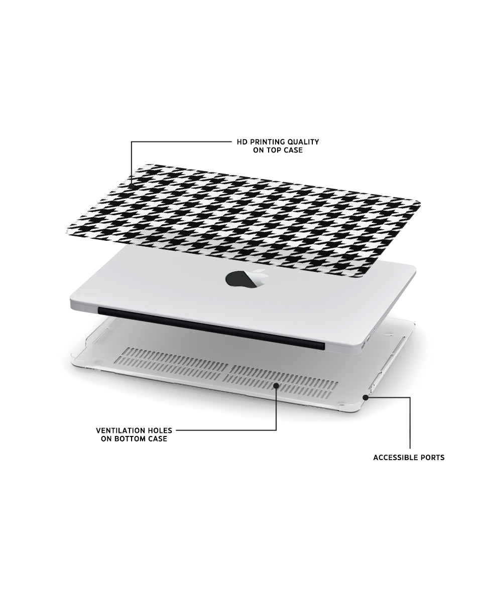 MACBOOK CASE - HOUNDSTOOTH BLACK