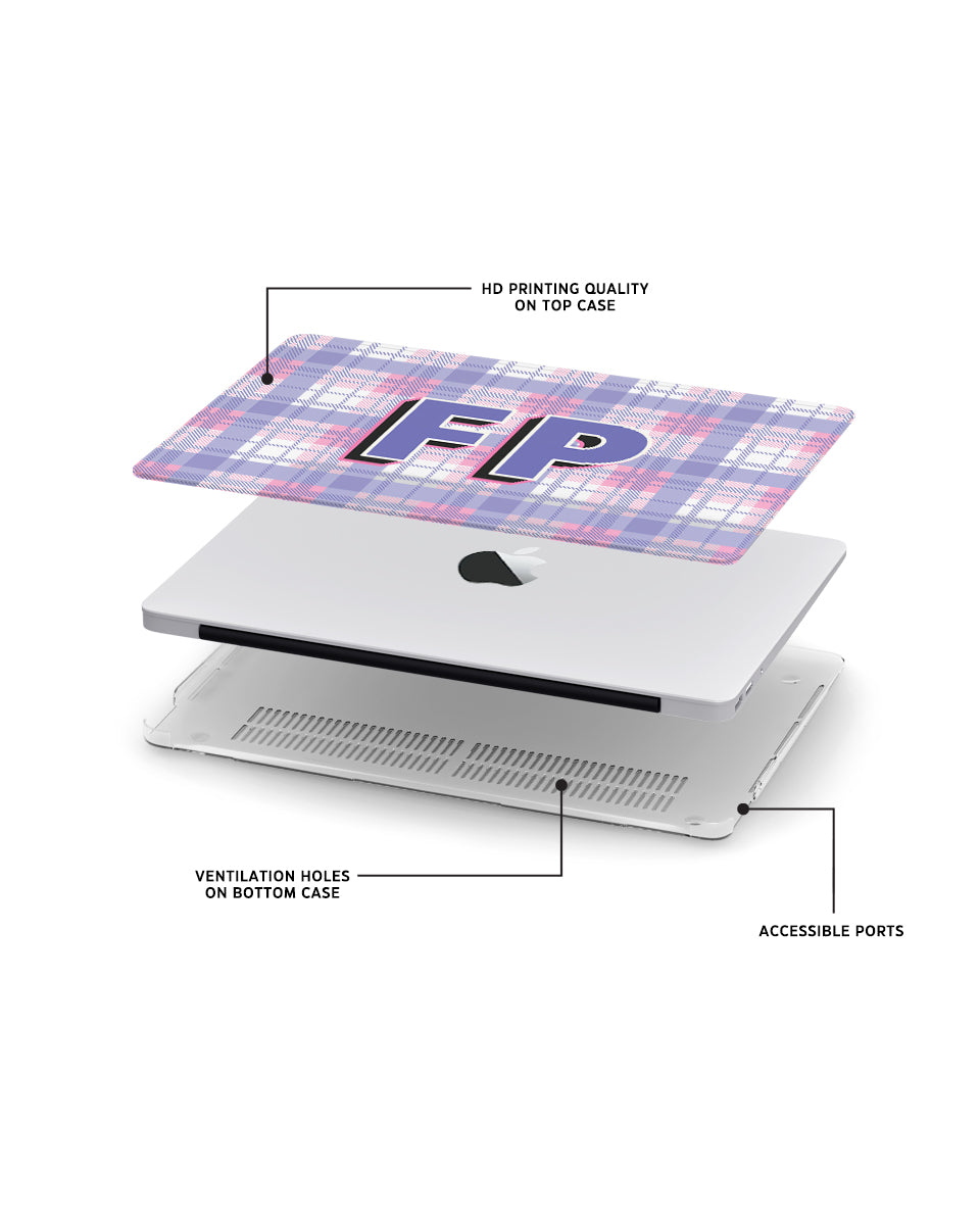 MACBOOK CASE - PERIWINKLE TARTAN