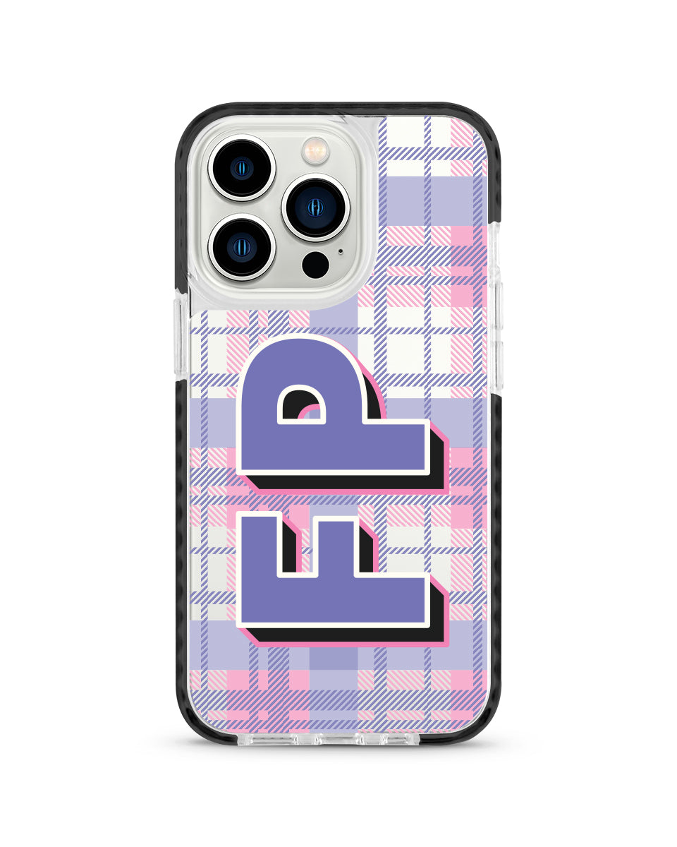 X-TECH BUMPER CASE - PERIWINKLE TARTAN