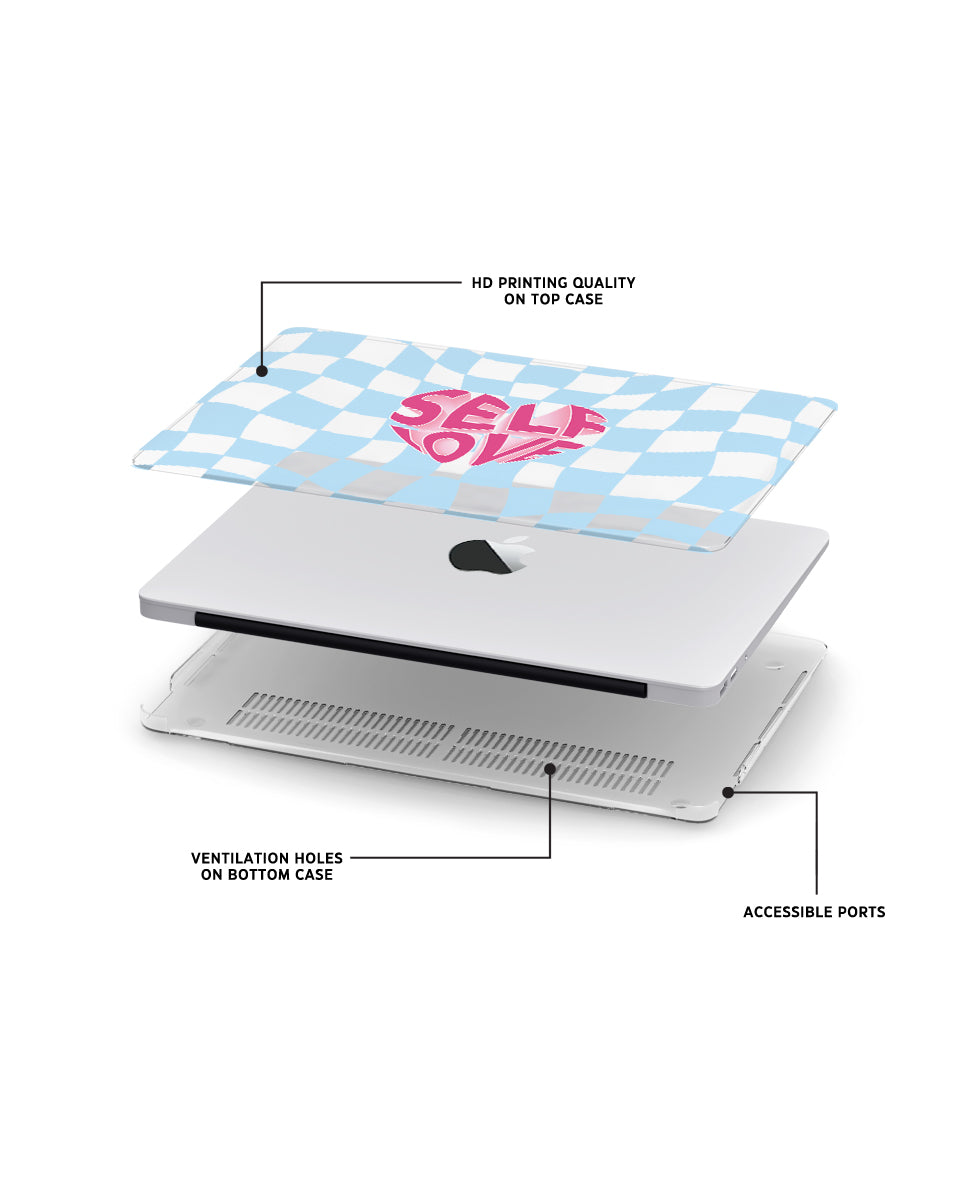 MACBOOK CASE - SELF LOVE CHECKERED